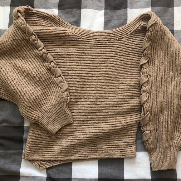 Braided off the Shoulder Sweater - Picture 2 of 4